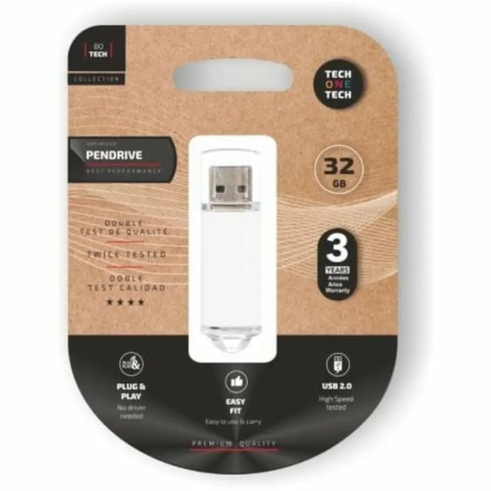 USB stick Tech One Tech TEC3007-32 White 32 GB - Компютър Мрежи и компоненти<<<Компютри| Електроника<<<BigBuy&&&USB