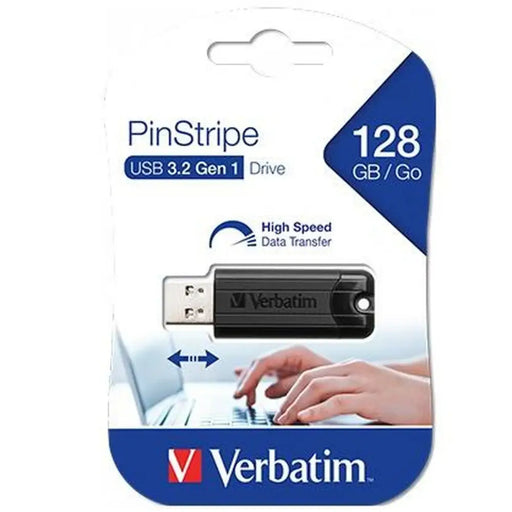 USB stick Verbatim PINSTRIPE Black 128 GB (10 Units) - Компютър Мрежи и компоненти<<<Компютри|