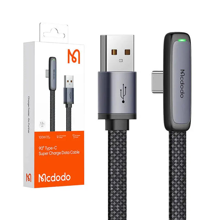 USB to USB-C cable Mcdodo CA-3340 6A 90 degree 1.2m - USB to USB-C<<<USB cables<<<GSM Accessories<<<InnproXML