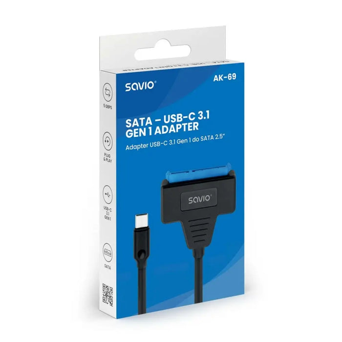 USB to SATA Hard Disk Adaptor Savio AK-69 25 cm - USB кабели<<<Компютър Кабели и адаптери<<<Компютри|