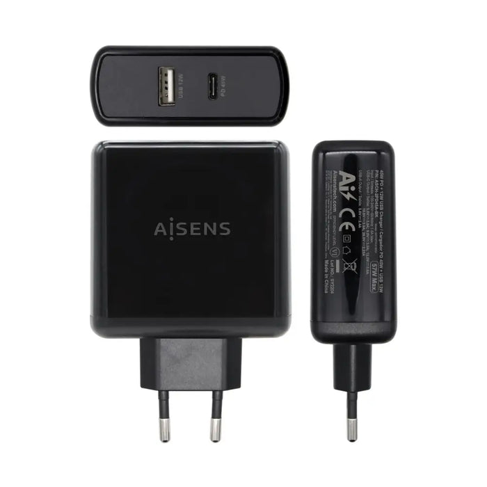 USB Wall Charger Aisens ASCH-2PD45A-BK 57 W Black USB-C - Електроника Телефони и таблети<<<Компютри|