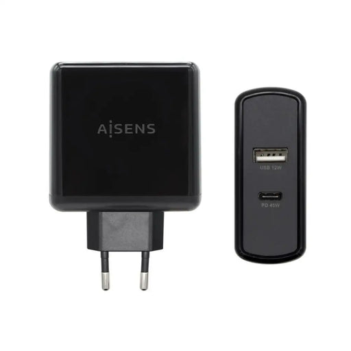USB Wall Charger Aisens ASCH-2PD45A-BK 57 W Black USB-C - Електроника Телефони и таблети<<<Компютри|