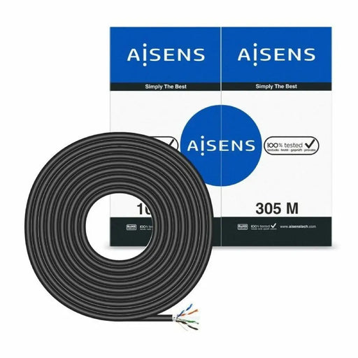 UTP Category 6 Rigid Network Cable Aisens AWG24 Black 305 m - Компютър Кабели и адаптери<<<Компютри|