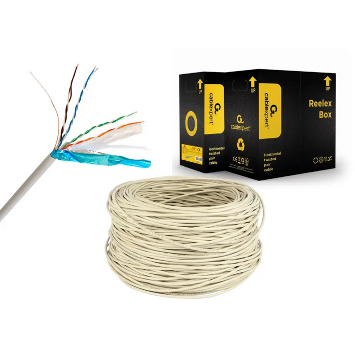 UTP Category 6 Rigid Network Cable GEMBIRD FPC-6004-SOL Grey 305 m 100 m - Mains cablesKGW-SIC<<<Cables jacks