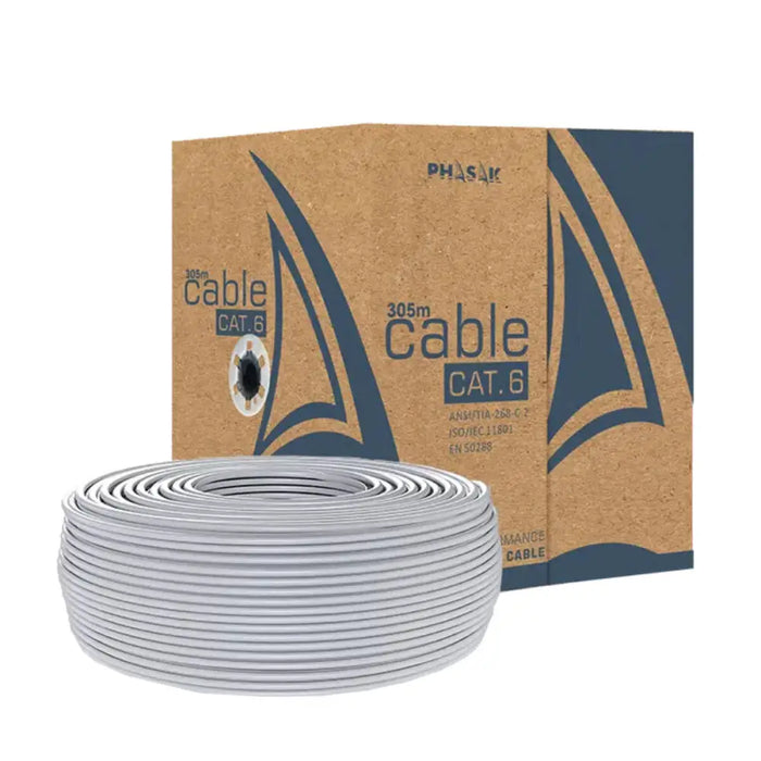 UTP Category 6 Rigid Network Cable Phasak PHR 6302 Grey 305 m - Компютър Кабели и адаптери<<<Компютри|