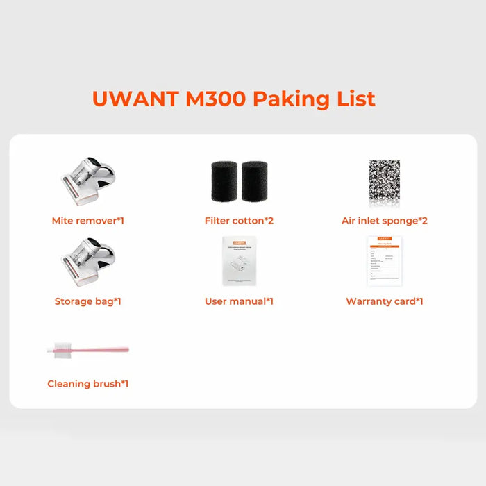 UWANT M300 500W 13000Pa Mattress Vacuum Cleaner - White - Household appliances<<<HurtelXML