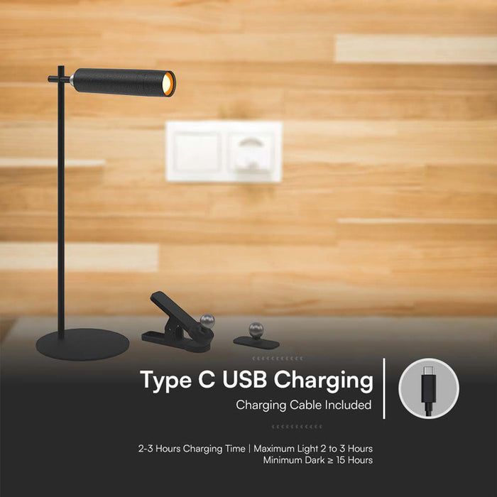 LED DESK LAMP 4000K MAGNETIC BLACK V-TAC