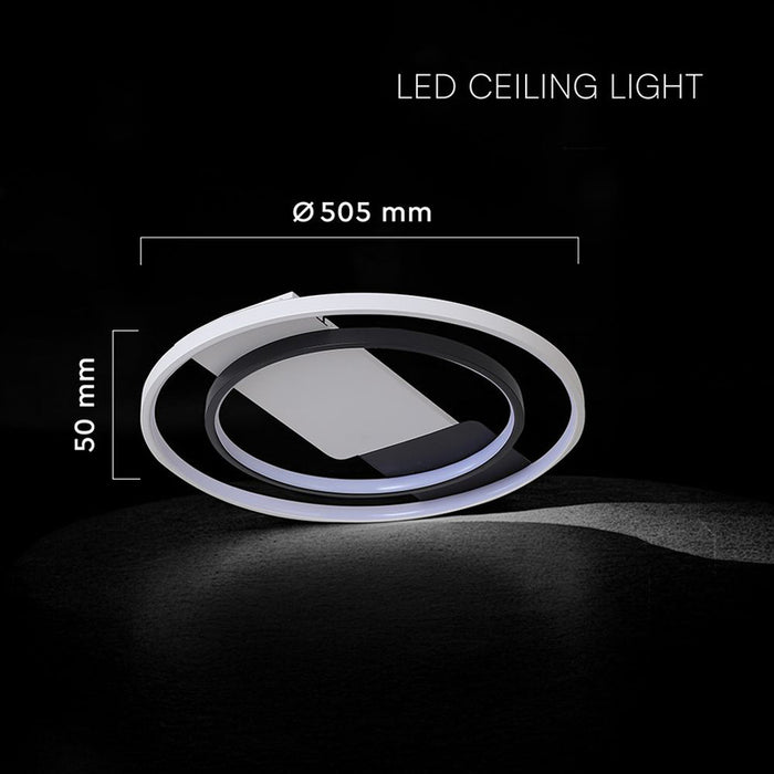 LED CEILING LIGHT 50W 3CCT WHITE/BLACK REMOTE CONTROL V-TAC