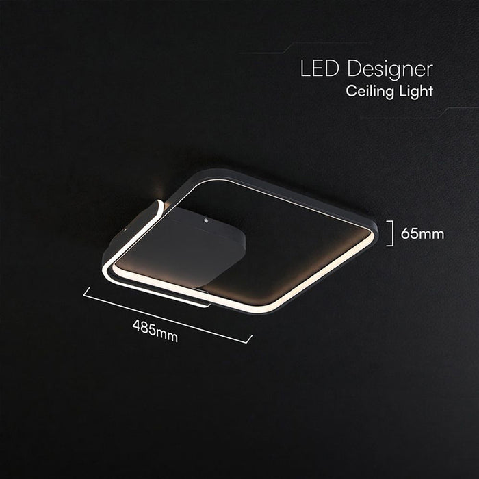 LED CEILING LIGHT 75W REMOTE CONTROL BLACK SQUARE 84025 V-TAC