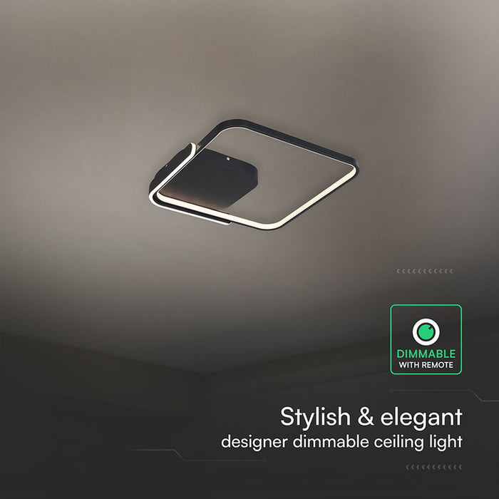 LED CEILING LIGHT 75W REMOTE CONTROL BLACK SQUARE 84025 V-TAC