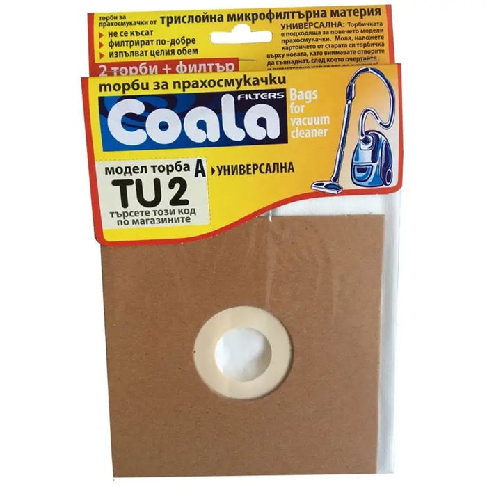 VACUUM CLEANER BAGS COALA 2PCS BAGS UNIVERSAL 2PCS. COALA TU-2-A 3 PCS - Акс. малки ел.уреди<<<Домакински