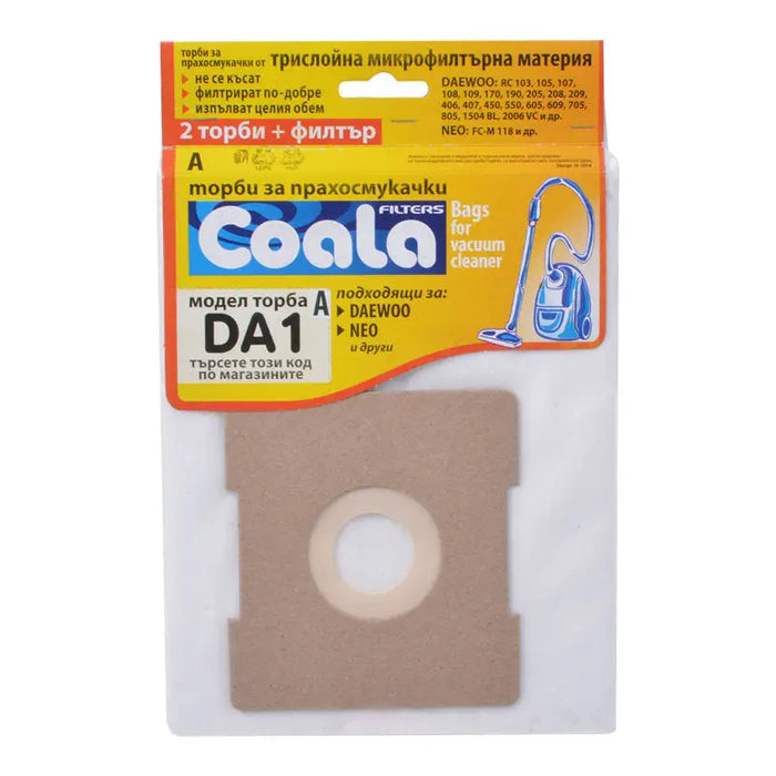 VACUUM CLEANER BAGS COALA BAG. FOR DUST. TONI DA1-A COAL 3 PCS - Акс. малки ел.уреди<<<Домакински електроуреди<<<Мебели