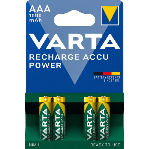 VARTA HR03 AAA Recharge Accu Power 1000 mAh 05703 Rechargeable batteries 4 pc(s) Green Yellow - Rechargeable