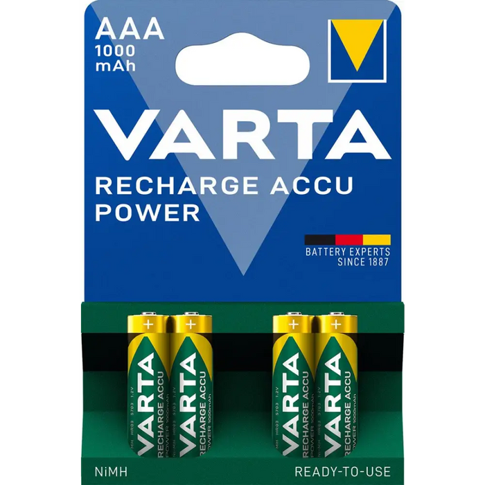 VARTA HR03 AAA Recharge Accu Power 1000 mAh 05703 Rechargeable batteries 4 pc(s) Green Yellow - Rechargeable