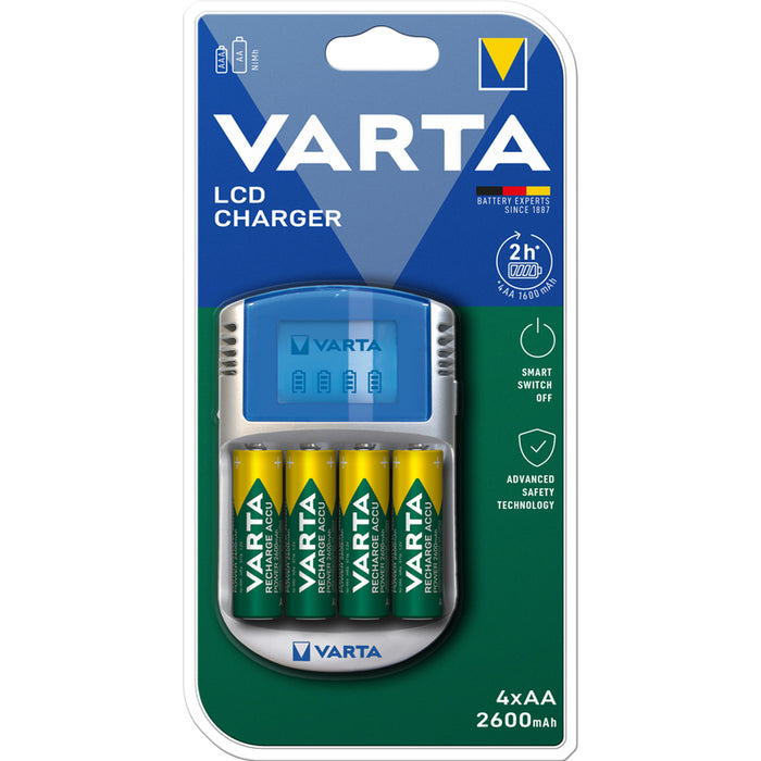 Charger + Rechargeable Batteries Varta -POWERLCD (1 Unit)