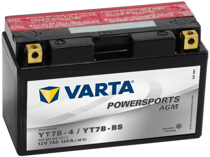 VARTA POWERSPORTS AGM YT7B-BS 7AH 120A 12V L+