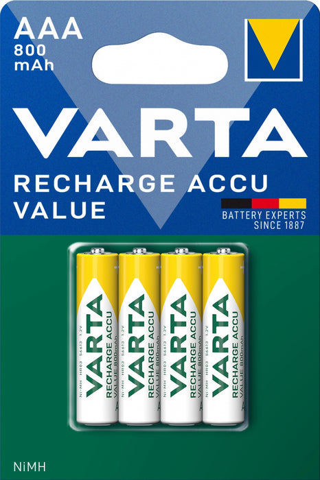 Batteries Varta RECH.ACCU VALUE AAA 800mAh BLI 4