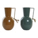 Vase DKD Home Decor 14.5 x 13 x 24 cm Metal Orange Green Mustard (2 Units) - Декорация и Осветление<<<Дом