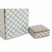Vase DKD Home Decor 14,5 x 14,5 x 30 cm Porcelain Golden White - Декорация и Осветление<<<Дом Градина<<<BigBuy&&&Украса