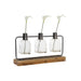 Vase DKD Home Decor Black Natural Metal Crystal Paolownia wood 49 x 11 x 27 cm (3 Pieces) - Декорация и