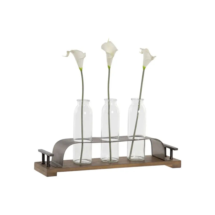 Vase DKD Home Decor Brown Black Metal Crystal 45 x 11 x 22 cm (3 Pieces) - Декорация и Осветление<<<Дом