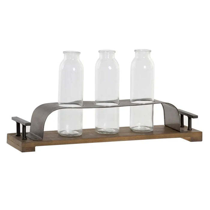 Vase DKD Home Decor Brown Black Metal Crystal 45 x 11 x 22 cm (3 Pieces) - Декорация и Осветление<<<Дом