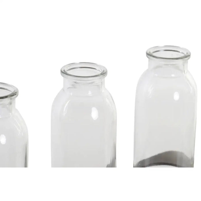 Vase DKD Home Decor Brown Black Metal Crystal 45 x 11 x 22 cm (3 Pieces) - Декорация и Осветление<<<Дом