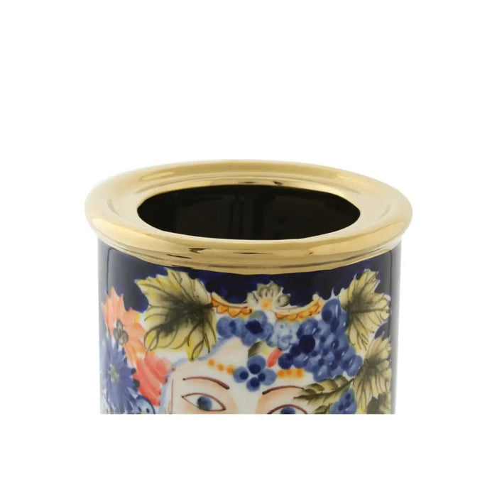 Vase DKD Home Decor Face Porcelain Blue 11 x 11 x 25 cm Multicolour - Декорация и Осветление<<<Дом