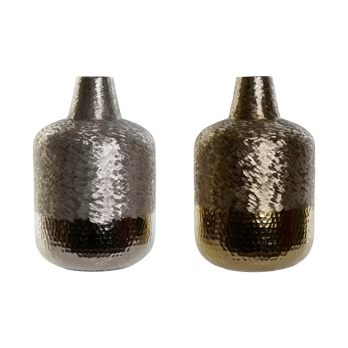 Vase DKD Home Decor Golden Silver Aluminium Modern 22 x 22 x 33 cm (2 Units) - Декорация и Осветление<<<Дом