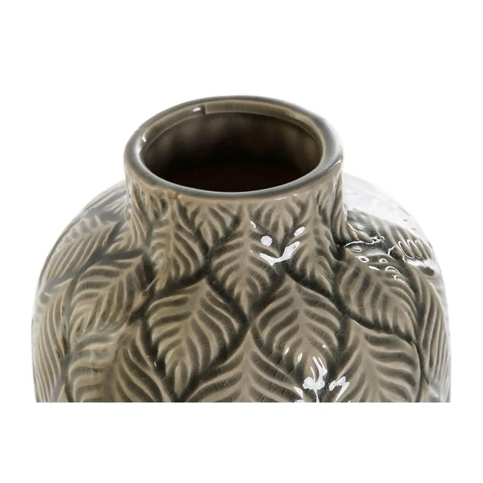 Vase DKD Home Decor Green Grey Porcelain Oriental 16 x 16 x 40 cm (2 Units) - Украса за средата на масата и