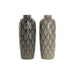Vase DKD Home Decor Green Grey Porcelain Oriental 16 x 16 x 40 cm (2 Units) - Украса за средата на масата и