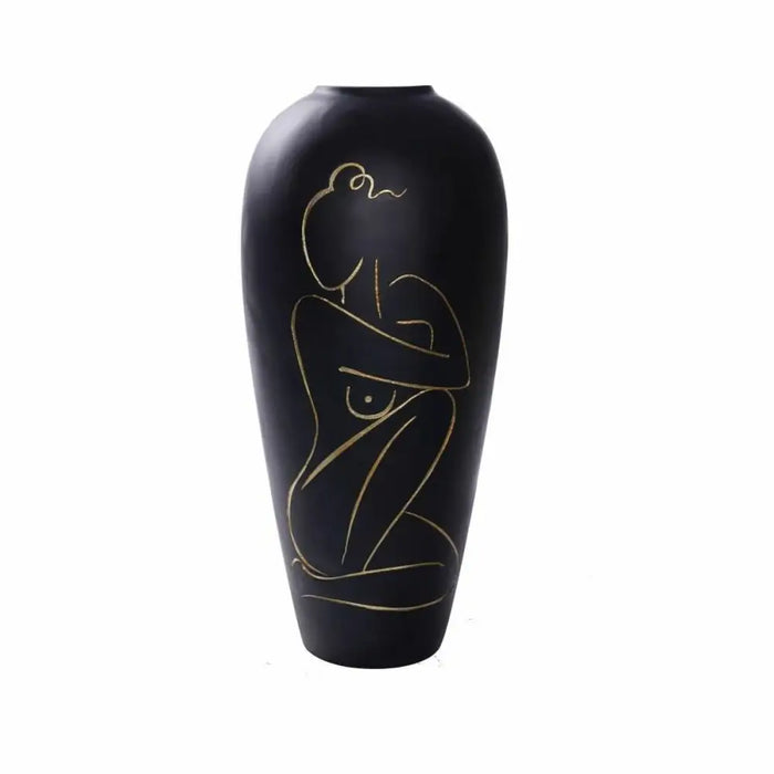 Vase DKD Home Decor Lady Black Resin Modern (34 x 34 x 73,5 cm) - Декорация и Осветление<<<Дом