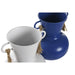 Vase DKD Home Decor Metal White Navy Blue (12 x 12 x 16 cm) (2 Units) - Декорация и Осветление<<<Дом