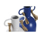 Vase DKD Home Decor Metal White Navy Blue (9 x 9 x 19 cm) (2 Units) - Декорация и Осветление<<<Дом