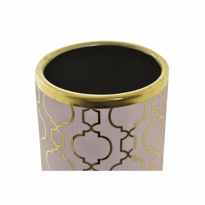 Vase DKD Home Decor Pink Golden Porcelain Oriental Chromed 14 x 14 x 32 cm - Декорация и Осветление<<<Дом