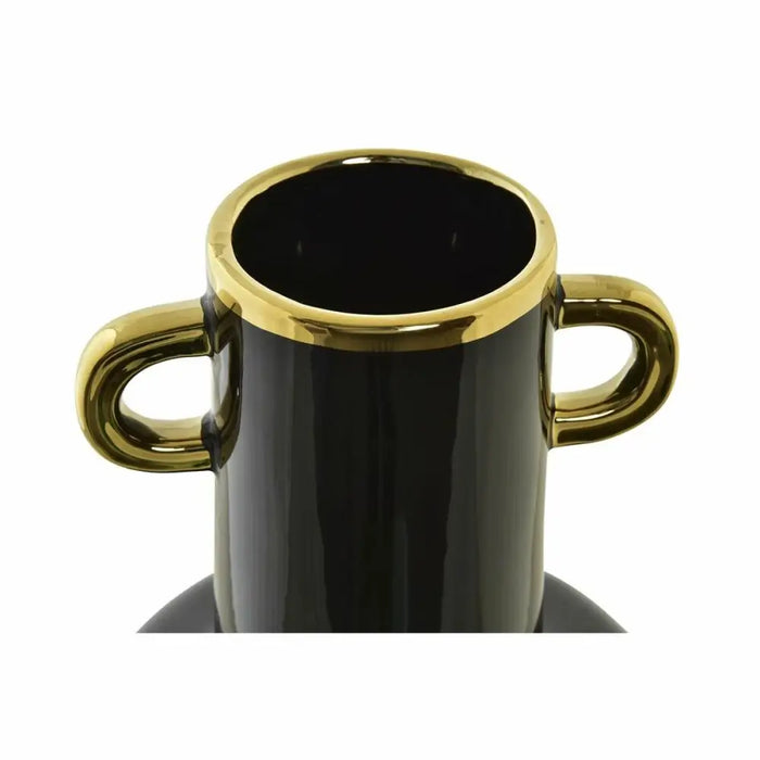 Vase DKD Home Decor Porcelain Black Golden Bicoloured Modern 15 x 15 x 29 cm - Декорация и Осветление<<<Дом
