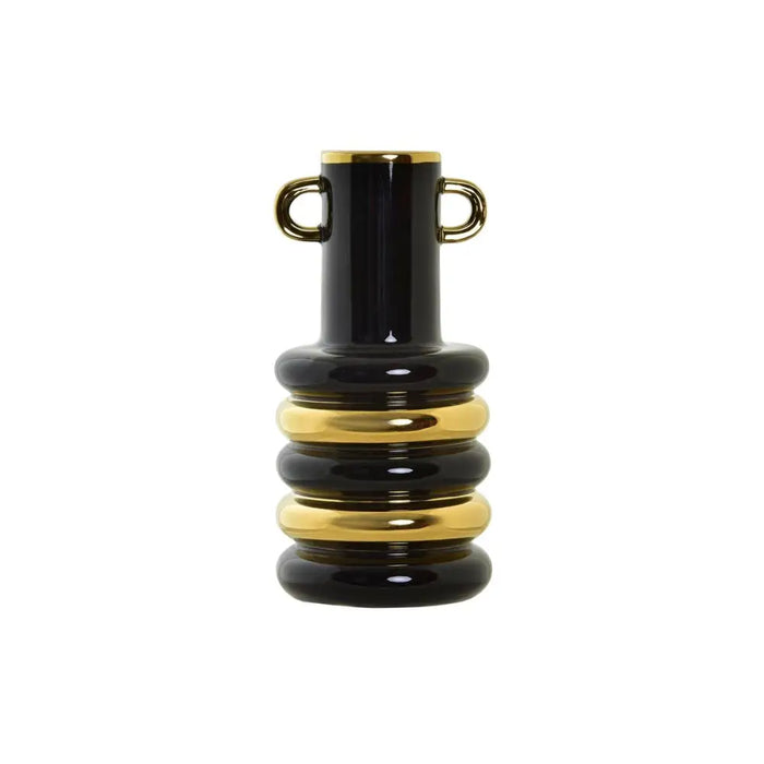 Vase DKD Home Decor Porcelain Black Golden Bicoloured Modern 15 x 15 x 29 cm - Декорация и Осветление<<<Дом