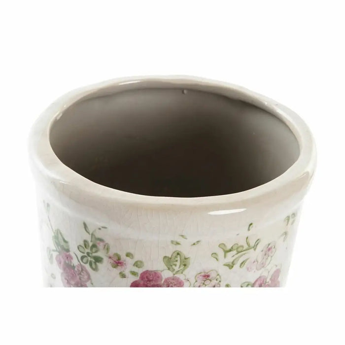 Vase DKD Home Decor White Green Maroon Stoneware Shabby Chic (14 x 14 x 25 cm) - Декорация и Осветление<<<Дом