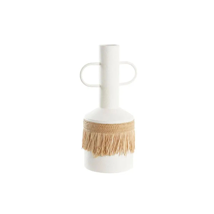 Vase DKD Home Decor White Natural Metal 20 x 16 x 40 cm - Декорация и Осветление<<<Дом Градина<<<BigBuy&&&Украса за