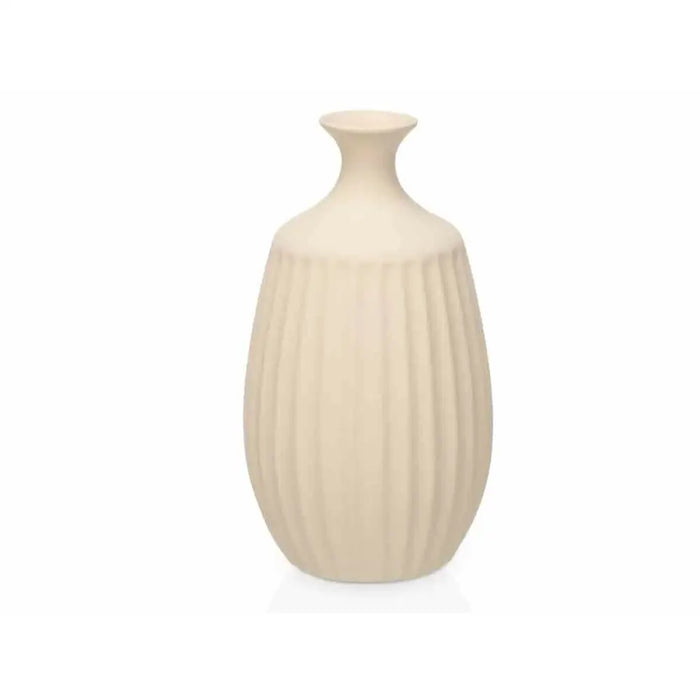 Vase Gift Decor Beige Ceramic Stripes 21 x 39 x 21 cm (2 Units) - Декорация и Осветление<<<Дом