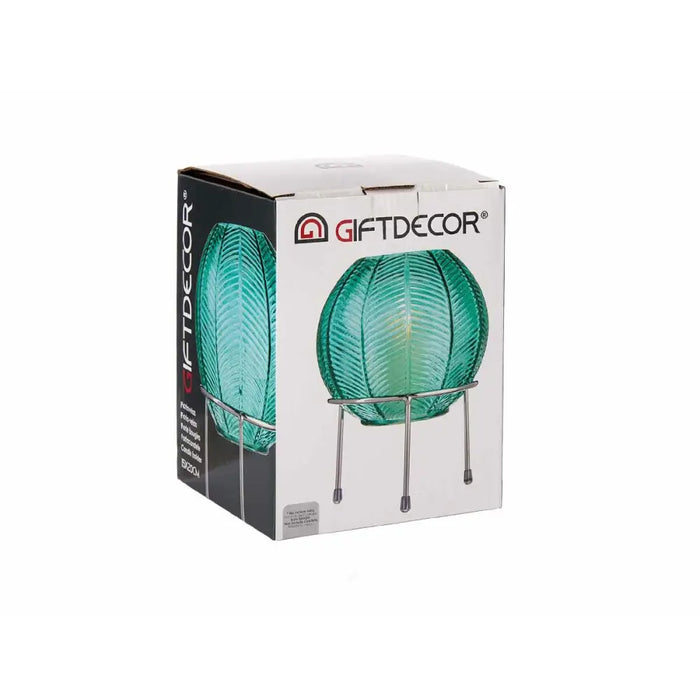 Vase Gift Decor Blue Silver Metal Glass Ball 14,5 x 19,5 x 14,5 cm - Декорация и Осветление<<<Дом