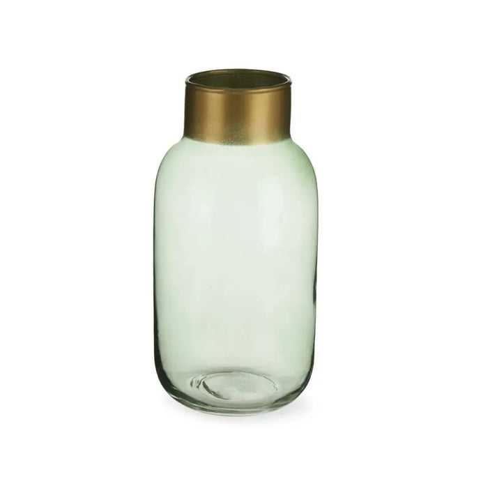 Vase Gift Decor Green Golden Glass 11,5 x 24 x 11,5 cm (6 Units) - Декорация и Осветление<<<Дом