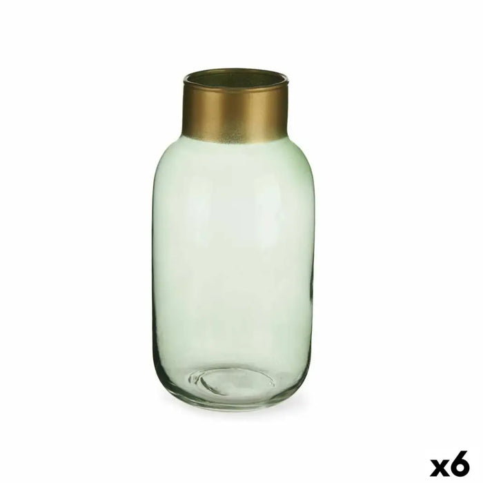 Vase Gift Decor Green Golden Glass 11,5 x 24 x 11,5 cm (6 Units) - Декорация и Осветление<<<Дом