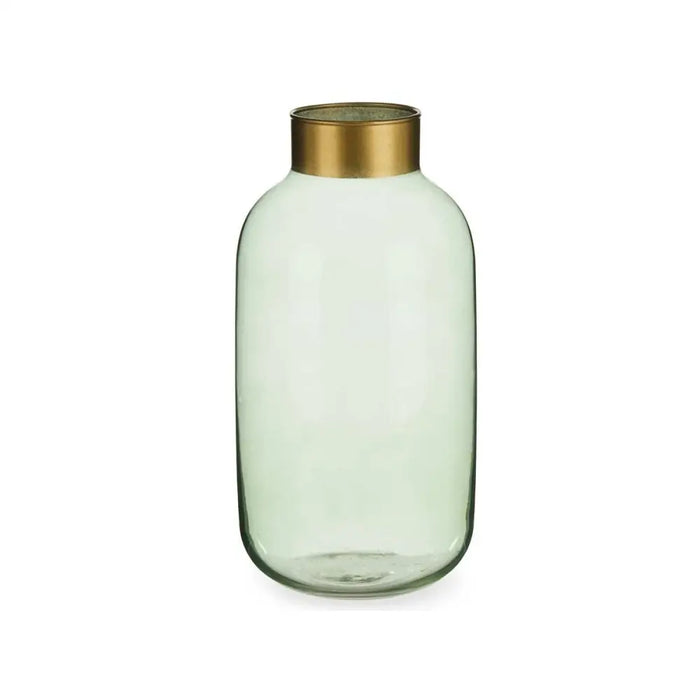 Vase Gift Decor Green Golden Glass 14,5 x 29,5 x 14,5 cm (6 Units) - Декорация и Осветление<<<Дом