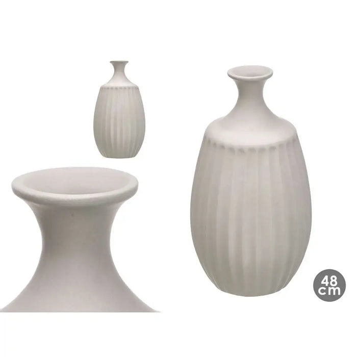 Vase Gift Decor Grey Ceramic 27 x 48 x 27 cm - Декорация и Осветление<<<Дом Градина<<<BigBuy&&&Украса за средата на