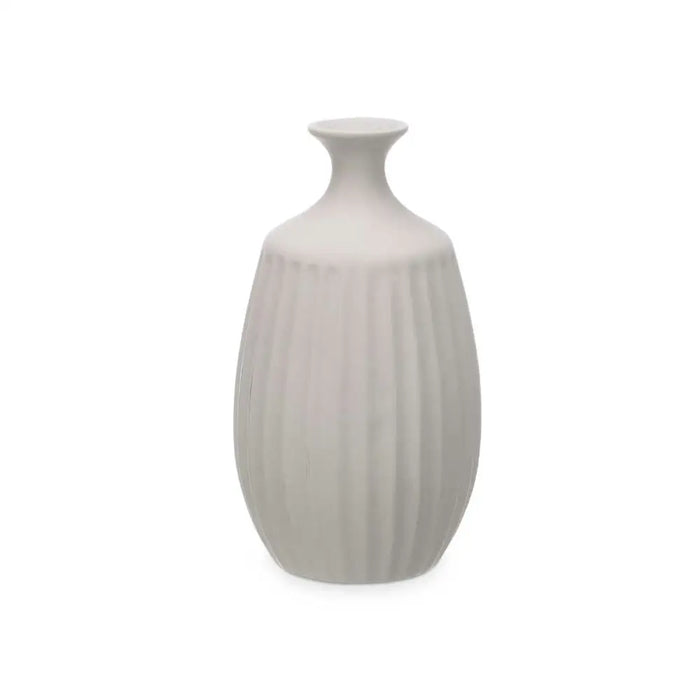 Vase Gift Decor Grey Ceramic Stripes 21 x 39 x 21 cm (2 Units) - Декорация и Осветление<<<Дом Градина<<<BigBuy&&&Украса