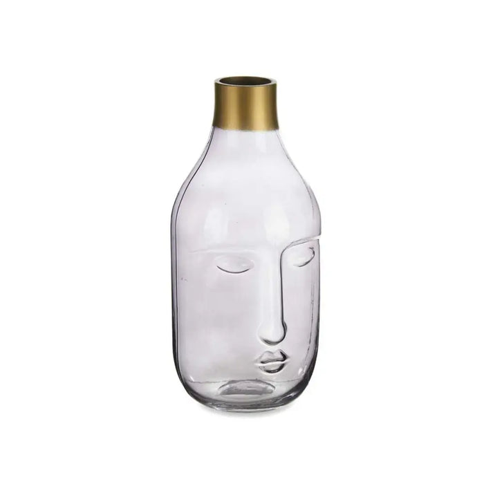 Vase Gift Decor Grey Glass Face 11 x 24,5 x 12 cm (6 Units) - Декорация и Осветление<<<Дом Градина<<<BigBuy&&&Украса за
