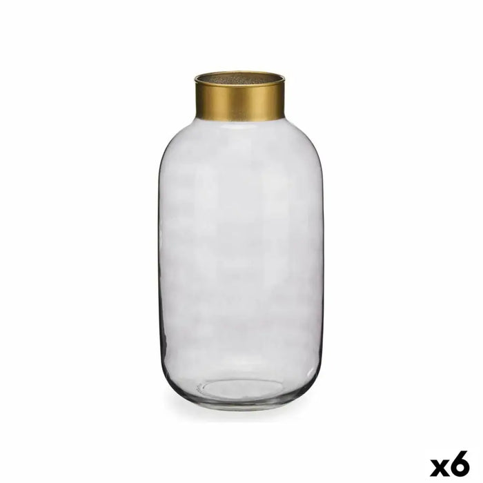 Vase Gift Decor Grey Golden Glass 14,5 x 29,5 x 14,5 cm (6 Units) - Декорация и Осветление<<<Дом