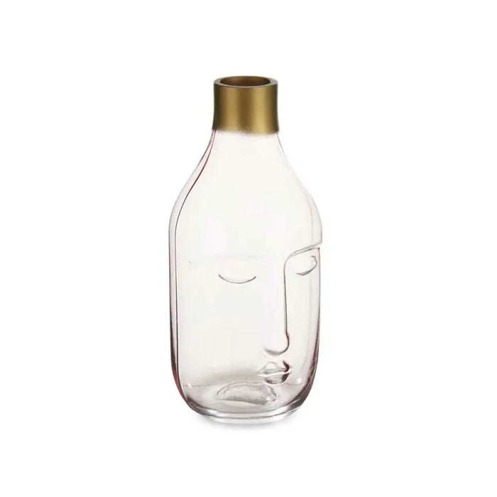 Vase Gift Decor Pink Glass Face 11 x 24,5 x 12 cm (6 Units) - Декорация и Осветление<<<Дом Градина<<<BigBuy&&&Украса за