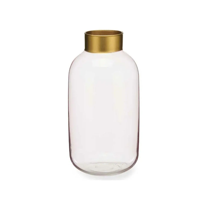Vase Gift Decor Pink Golden Glass 14,5 x 29,5 x 14,5 cm (6 Units) - Декорация и Осветление<<<Дом